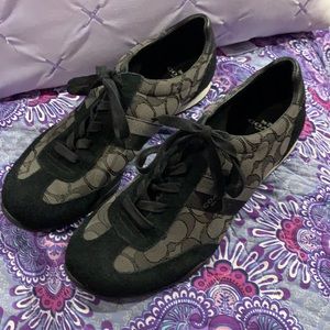 Black Coach signature sneakers